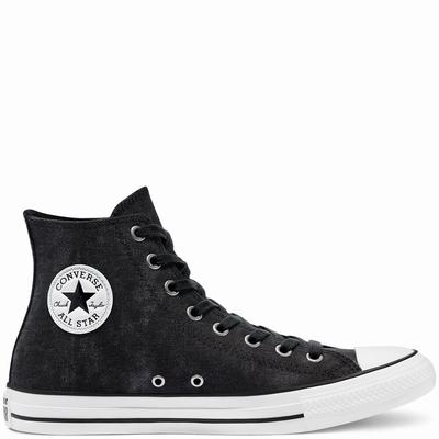 Férfi Converse Washed Canvas Chuck Taylor All Star Magasszárú Cipő CO9058621 Fekete